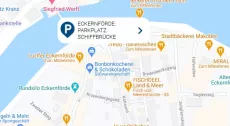 Eckernförde: Parkplatz Schiffbrücke