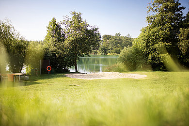 Badestelle, Strand, See, Grebin